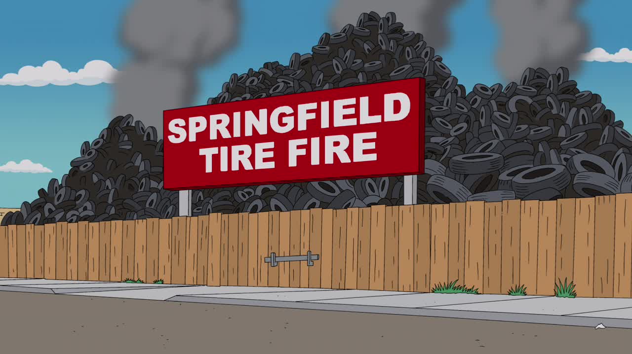 simpsons tire fire