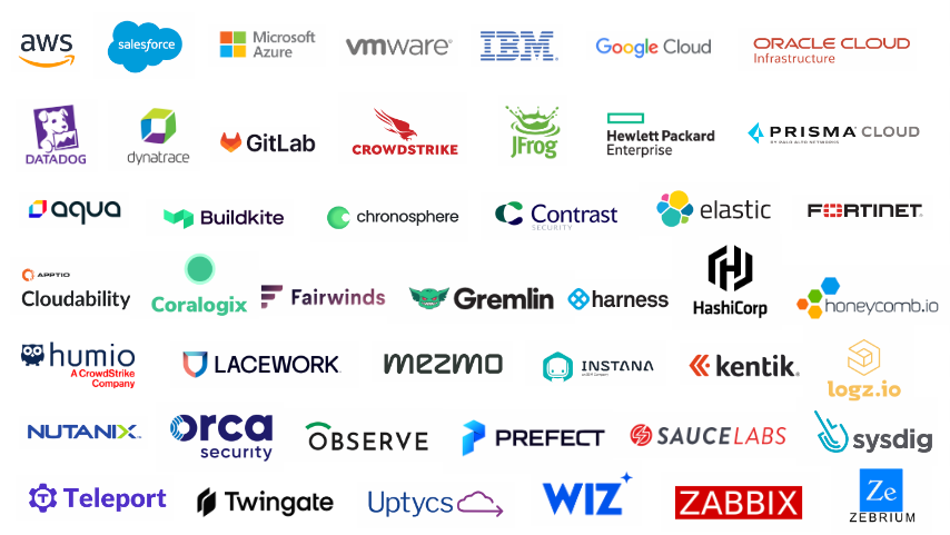 Collage of PagerDuty partner integrations who are sponsoring at KubeCon - North America