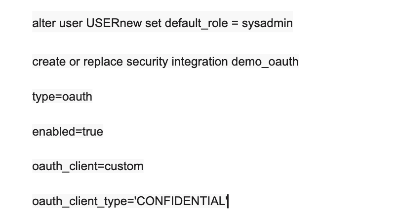Security integration in Snowflake