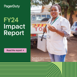 FY24 Impact Report. Woman standing in front of truck.