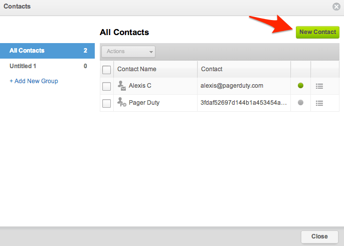 Create a new contact that will be used to notify PagerDuty
