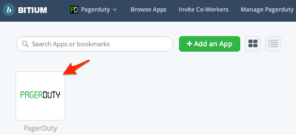 Click on the PagerDuty app to automatically login