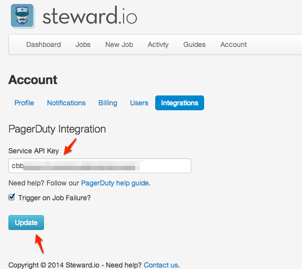 copy key to steward and update