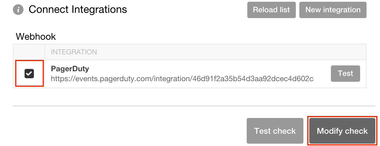 The Connect Integrations configuration